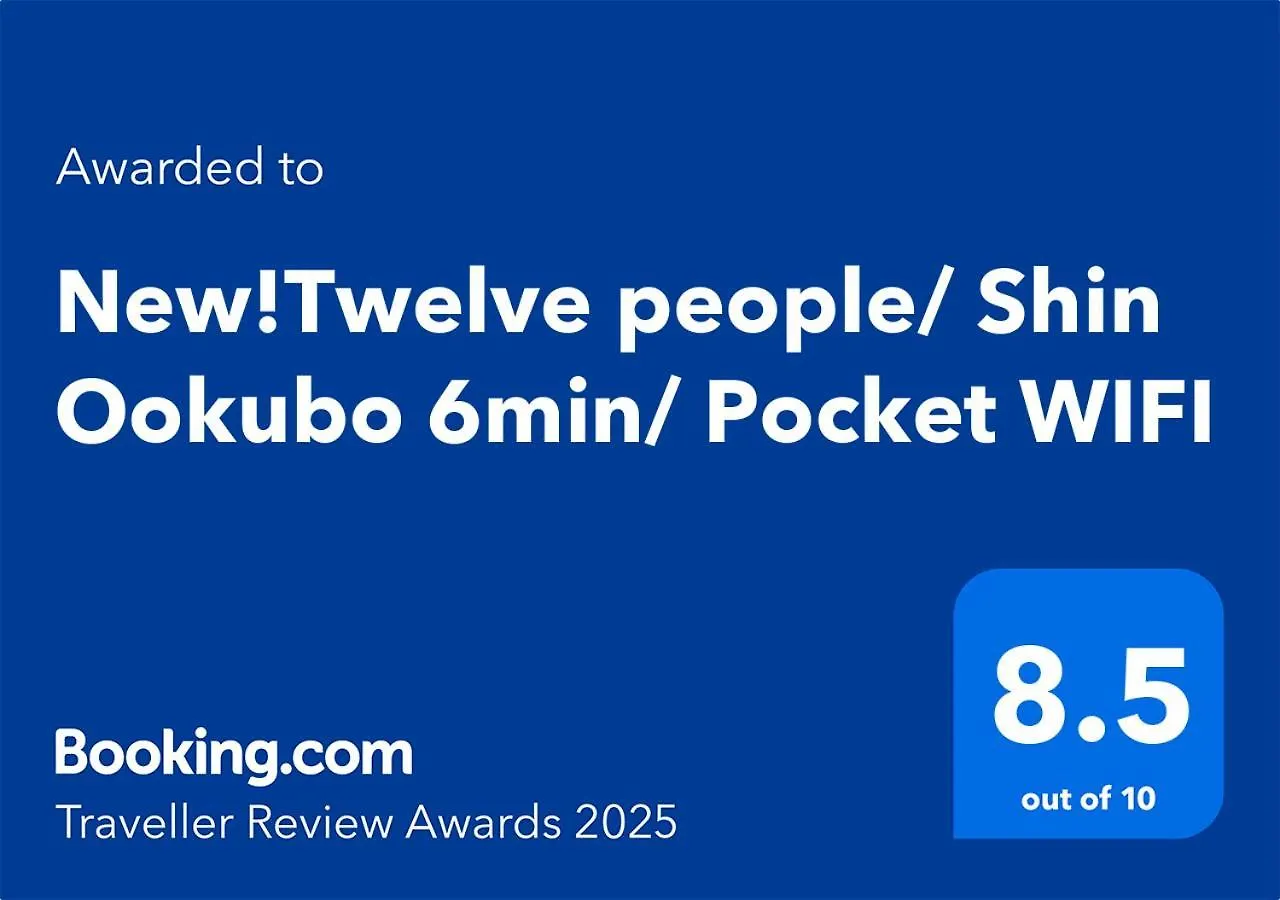 New!Twelve People/ Shin Ookubo 6Min/ Pocket Wifi Apartment Tokyo